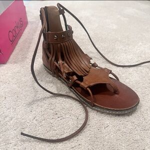Corky’s Bohemian Style Fringe Detailed “Blake” Gladiator Sandal Size 8 *NEW*